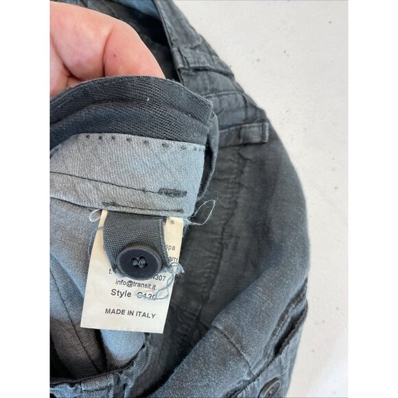 Transit Uomo Mens‎ Gray 100% Linen Made in Italy Size XL resort Luxury - Picture 5 of 9
